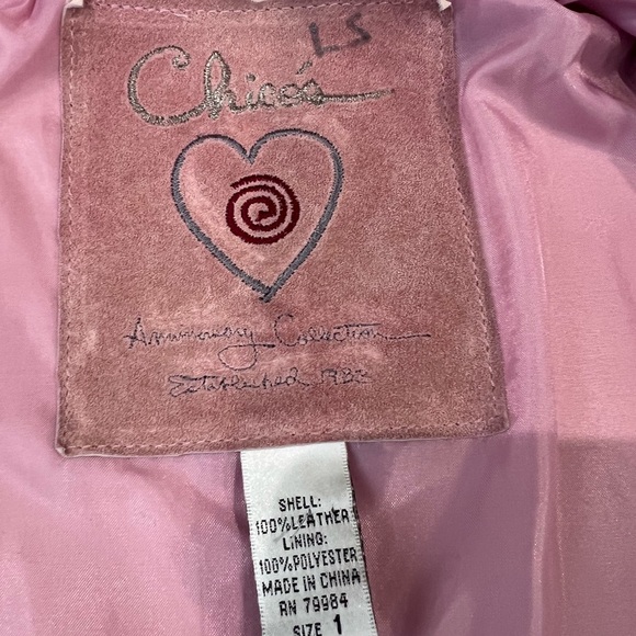 Chico’s Suede Leather Jacket Anniversary Edition Rose Ocho Rios Size 1 US 8 Med - Picture 5 of 14